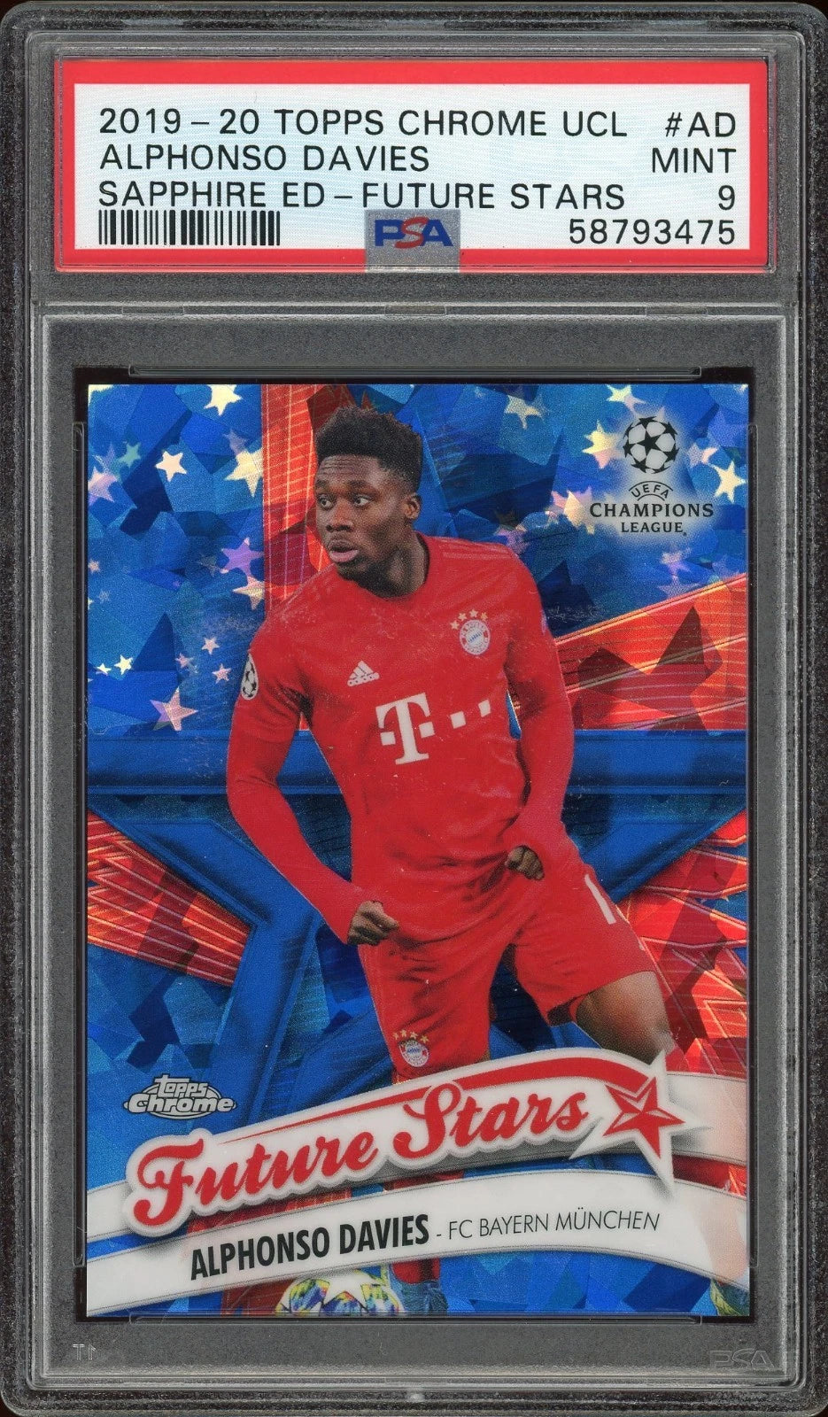 2019 Topps Chrome UCL Sapphire Edition #FS-AD Alphonso Davies Future Stars PSA 9 Mint