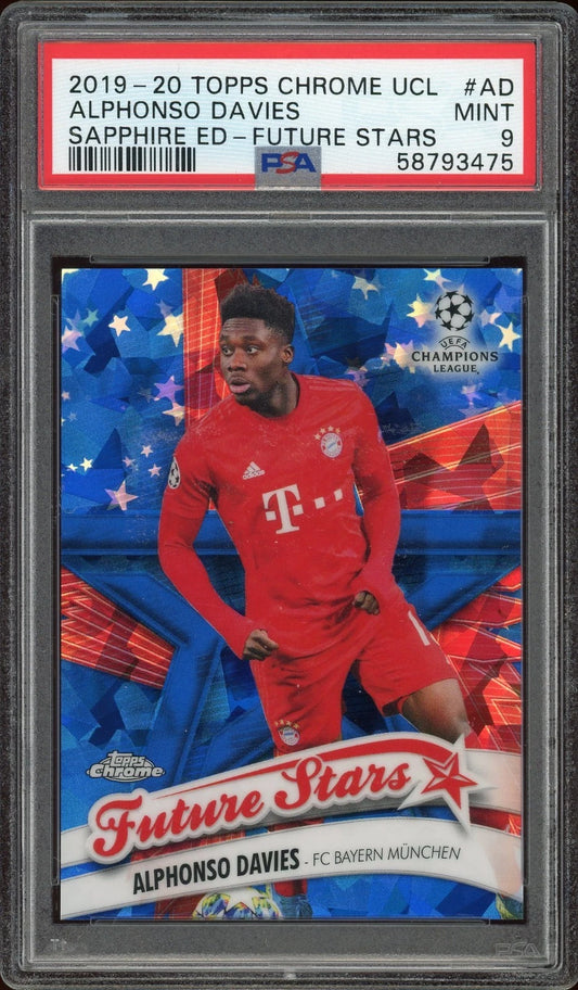 2019 Topps Chrome UCL Sapphire Edition #FS-AD Alphonso Davies Future Stars PSA 9 Mint