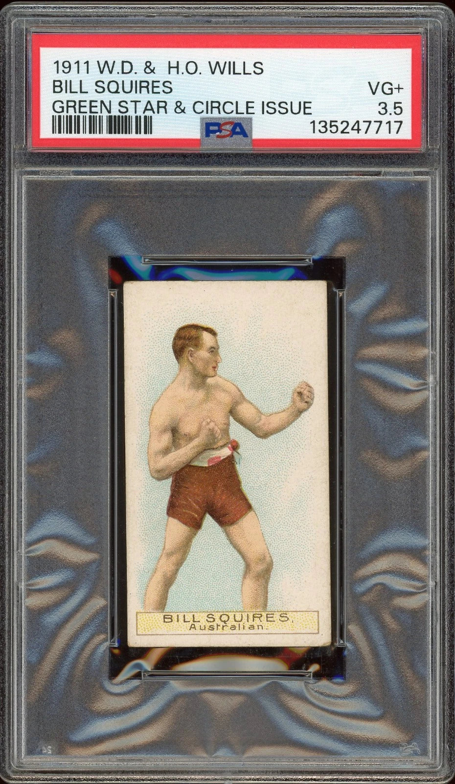 1911 W.D. H.O. Wills Green Star & Circle Bill Squires PSA 3.5 VG+