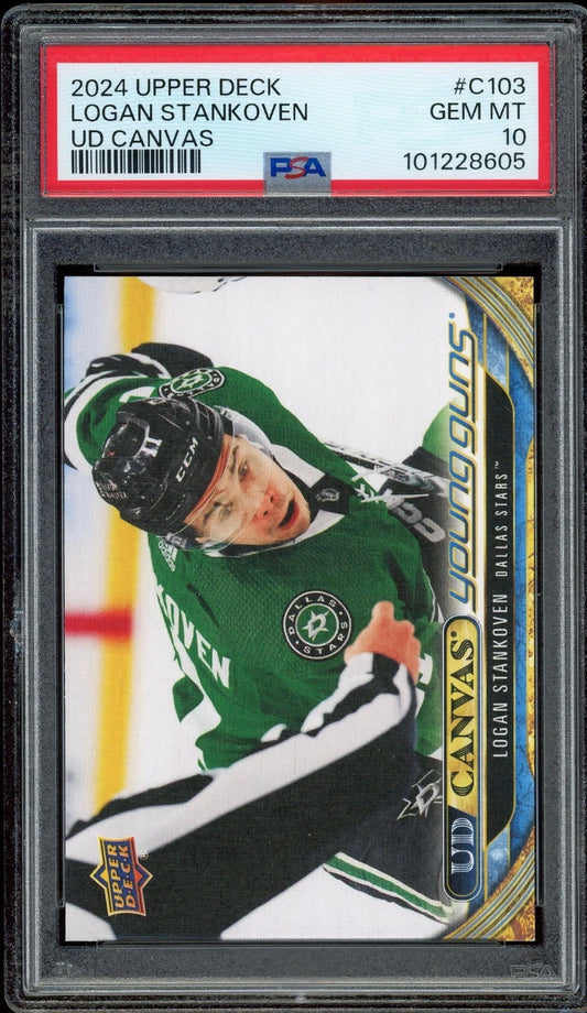 2024 Upper Deck #C103 Logan Stankoven UD Canvas PSA 10 GEM MT