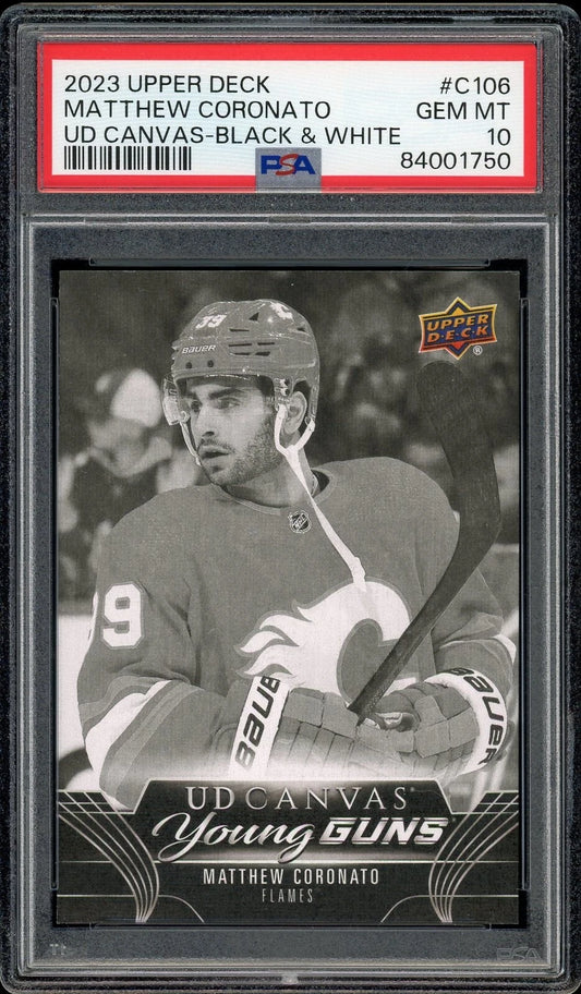 2023 Upper Deck #C106 Matthew Coronato UD Canvas Black & White PSA 10 GEM MT