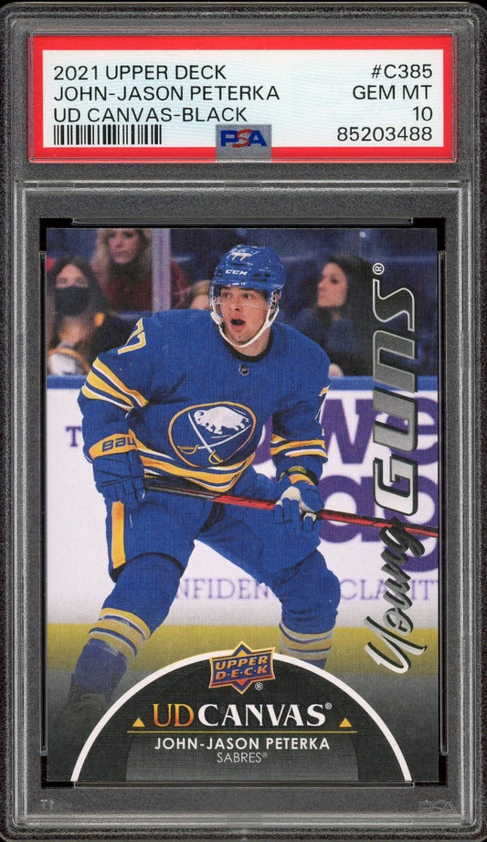 2021 Upper Deck #C385 John-Jason Peterka UD Canvas Black PSA 10 GEM MT