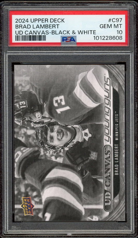 2024 Upper Deck #C97 Brad Lambert UD Canvas Black & White PSA 10 GEM MT