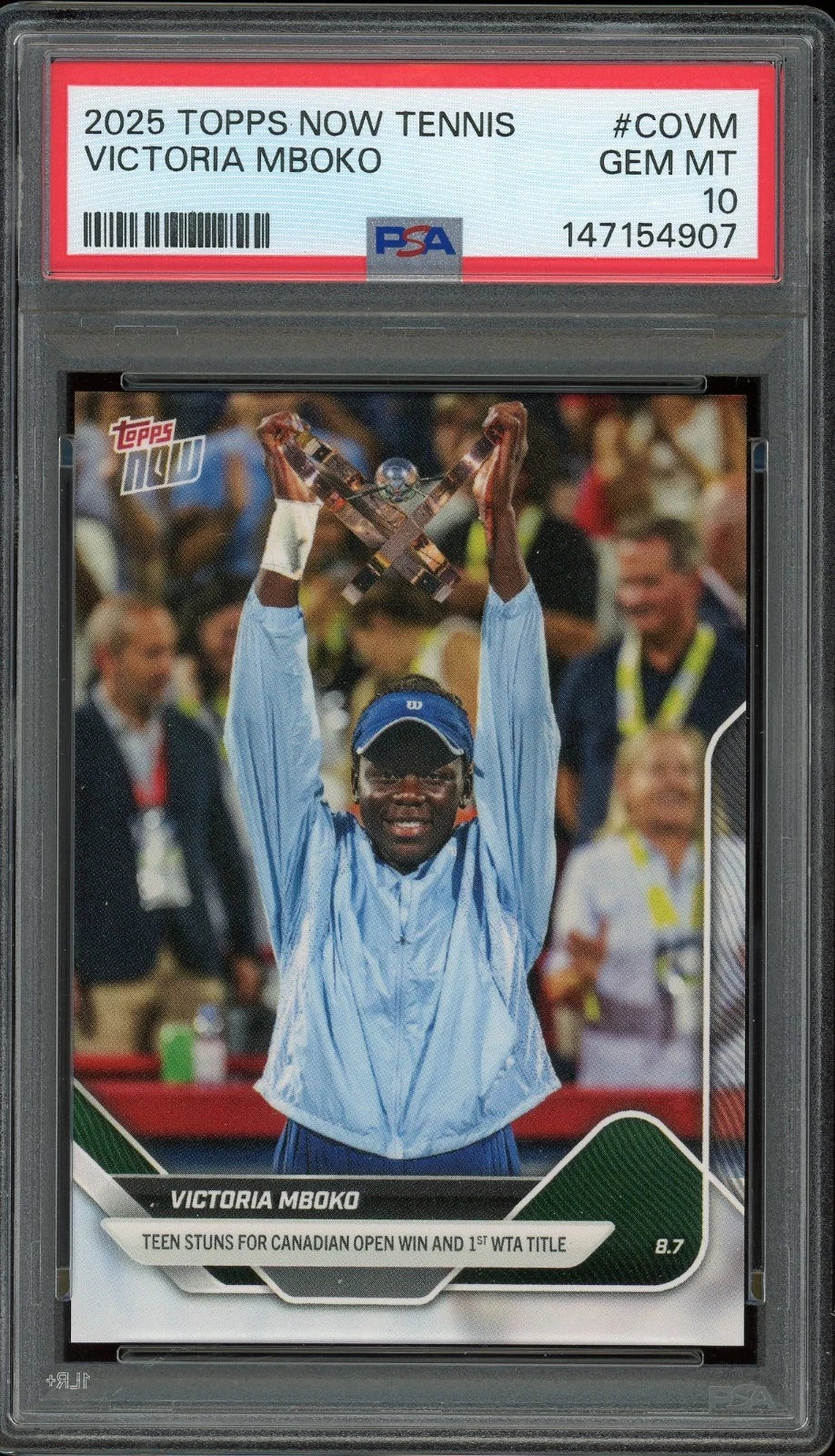 2025 Topps Now Tennis #COVM Victoria Mboko PSA 10 GEM MT