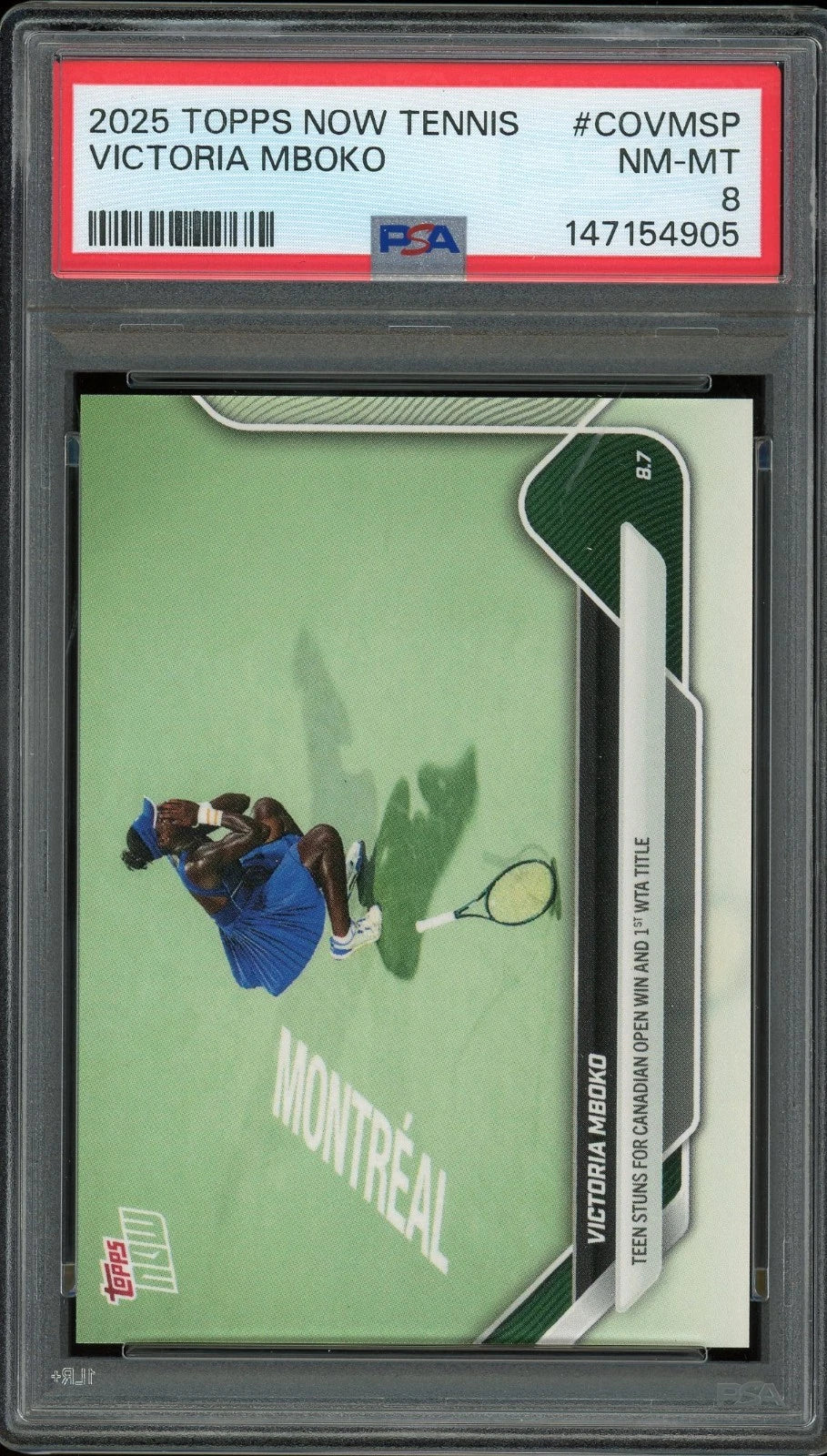 2025 Topps Now Tennis #COVMSP Victoria Mboko PSA 8 NM-MT