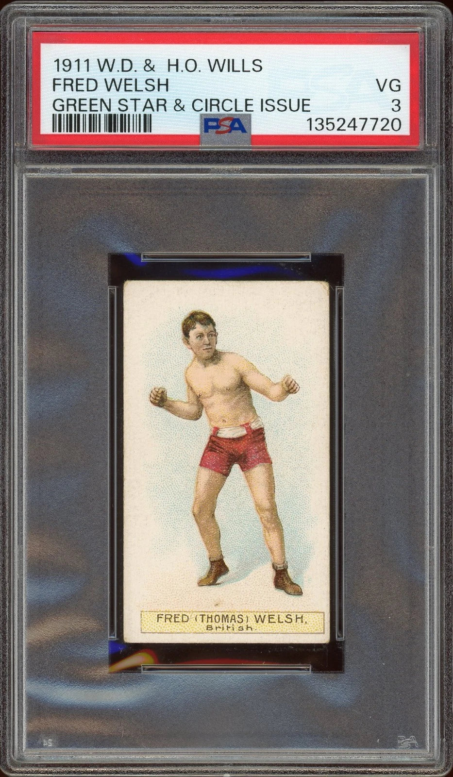 1911 W.D. H.O. Wills Green Star & Circle Fred Welsh PSA 3 Very Good