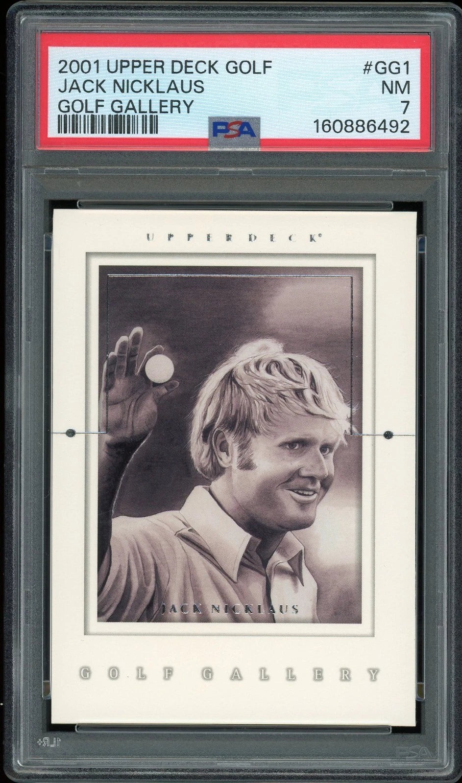2001 Upper Deck Golf #GG1 Jack Nicklaus Golf Gallery PSA 7 NM