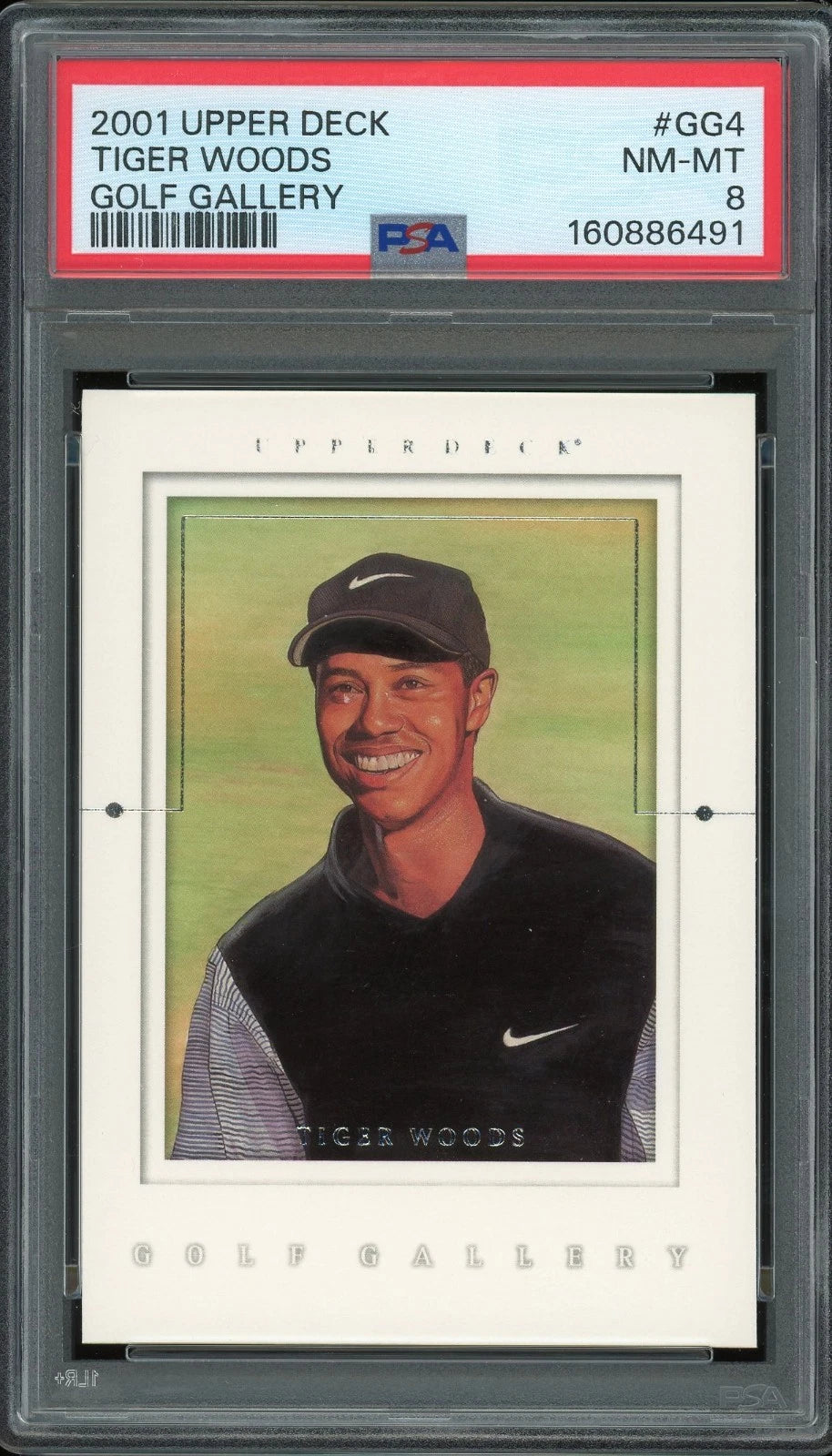 2001 Upper Deck Golf #GG4 Tiger Woods Golf Gallery PSA 8 NM-MT