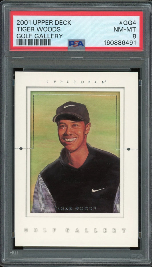 2001 Upper Deck Golf #GG4 Tiger Woods Golf Gallery PSA 8 NM-MT
