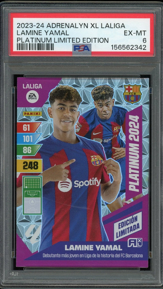 2023-24 Adrenalyn XL LaLiga Platinum Limited Edition Lamine Yamal PSA 6 EX-MT