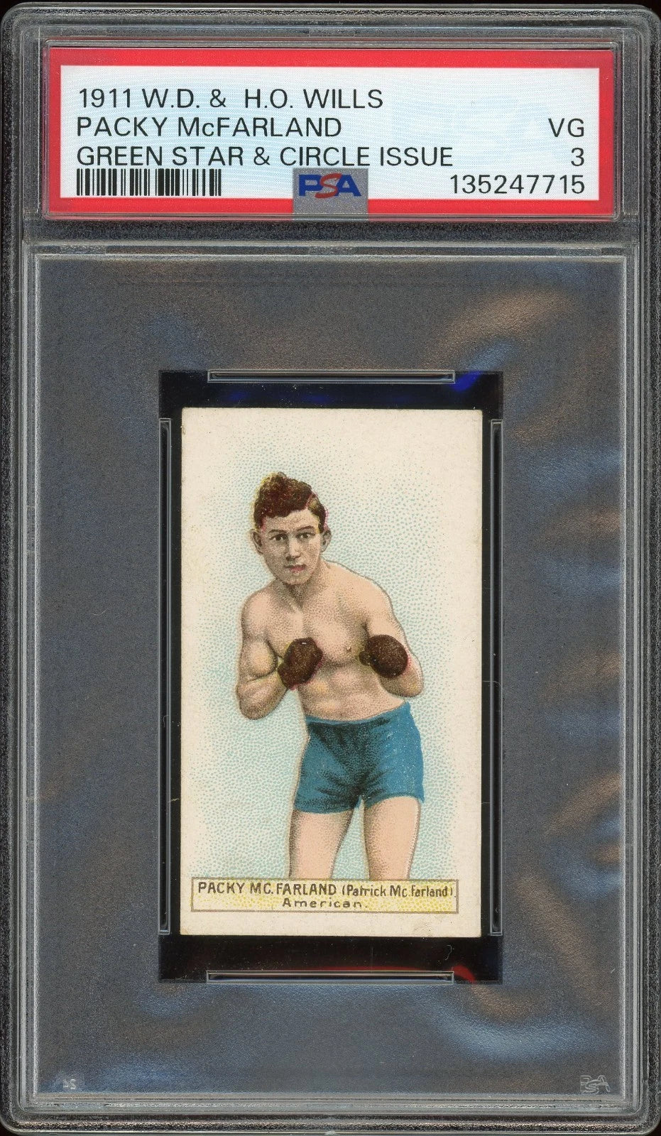 1911 W.D. H.O. Wills Green Star & Circle Packy McFarland PSA 3 VG