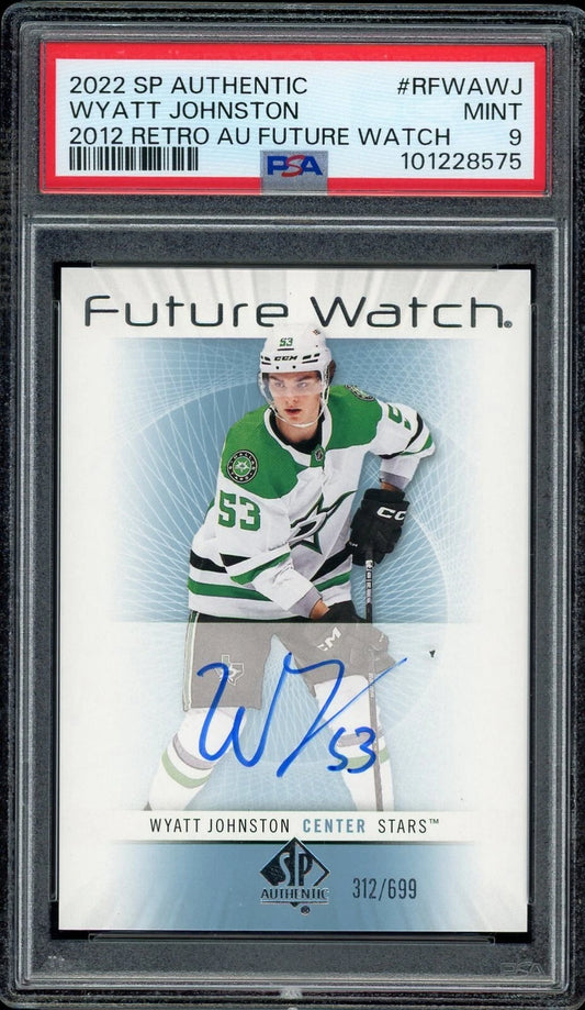 2022 SP Authentic #RFWAWJ Wyatt Johnston Retro Future Watch Auto /699 PSA 9 Mint