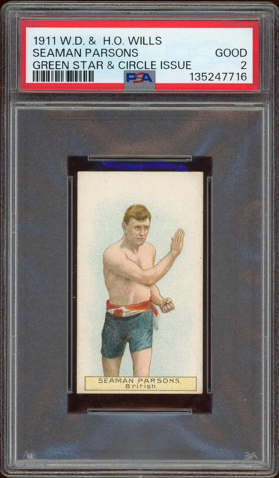 1911 W.D. H.O. Wills Green Star & Circle Seaman Parsons PSA 2