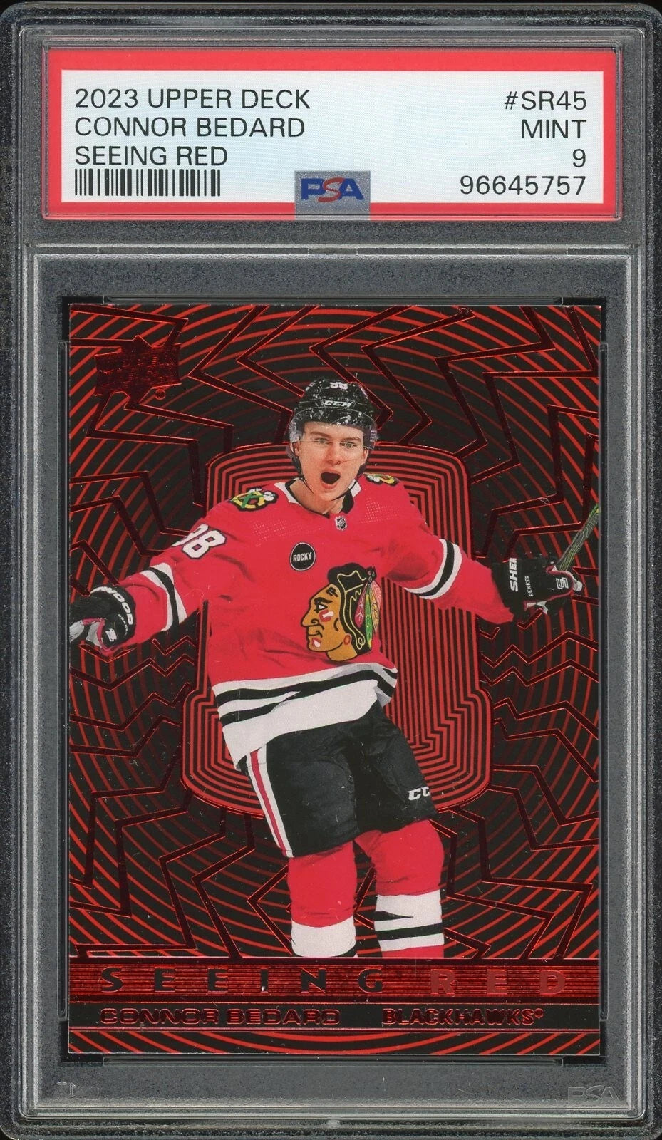 2023 Upper Deck #SR45 Connor Bedard Seeing Red PSA 9 Mint