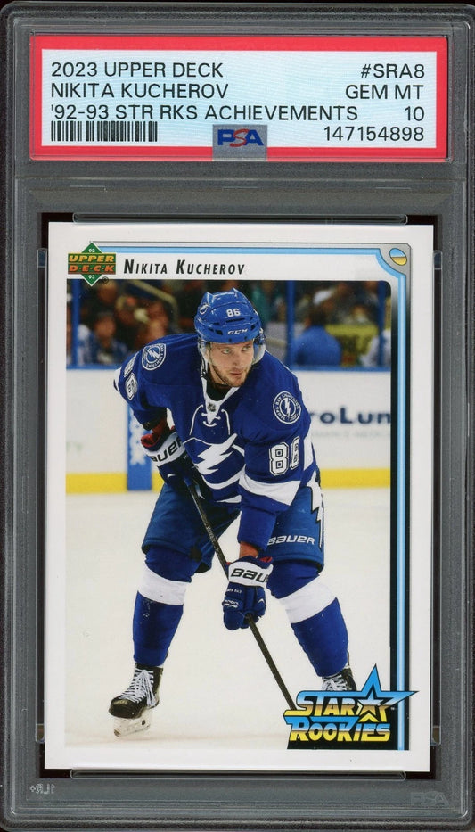 2023 Upper Deck #SRA8 Nikita Kucherov '92-93 Star Rookies Achievements PSA 10 GEM MT