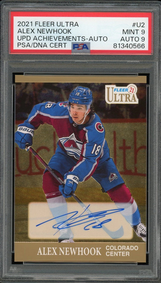 2021 Fleer Ultra #U2 Alex Newhook UPD Achievements Auto PSA 9 Mint Auto 9