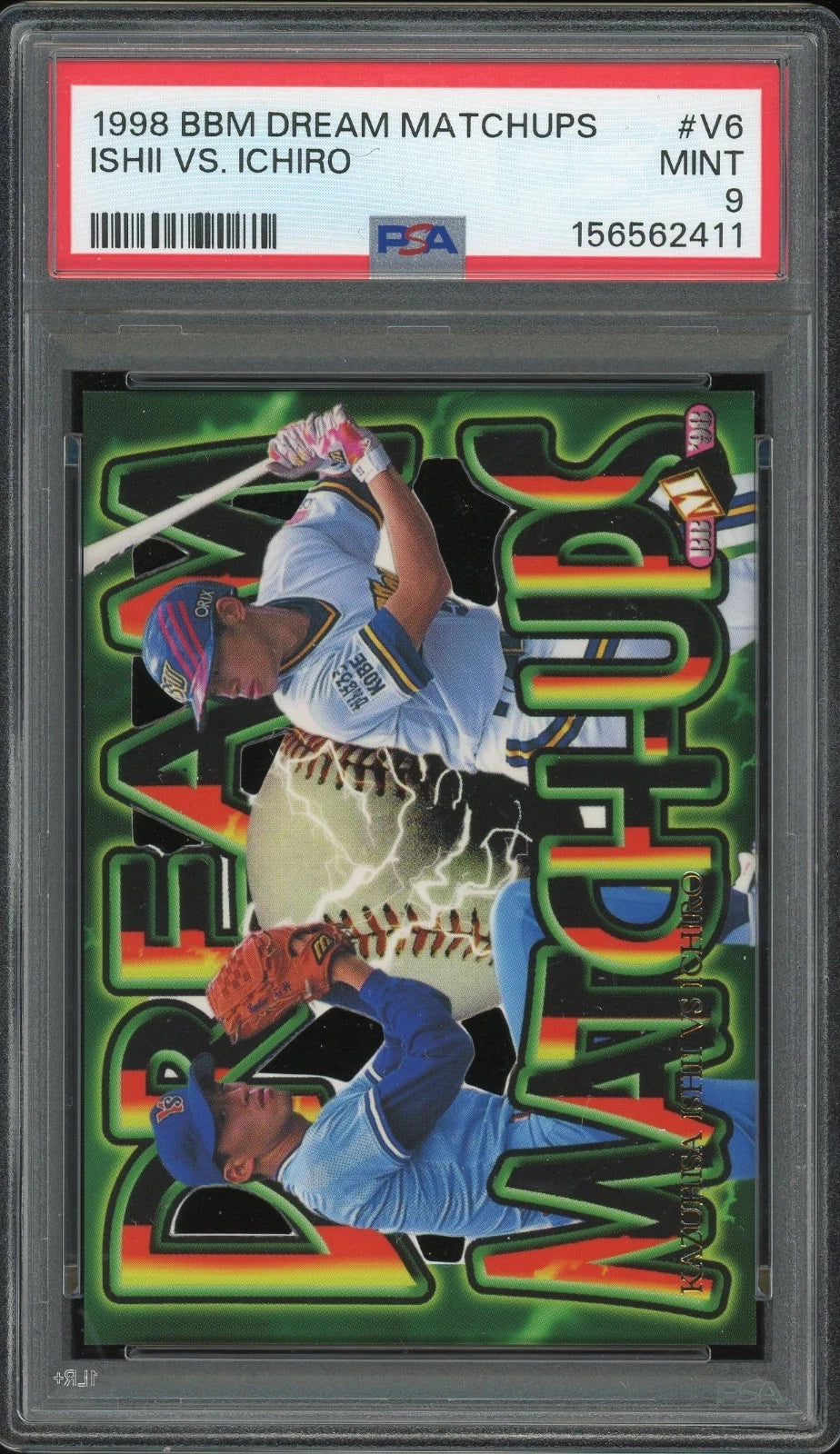 1998 BBM Dream Matchups #V6 Ishii vs Ichiro PSA 9 Mint